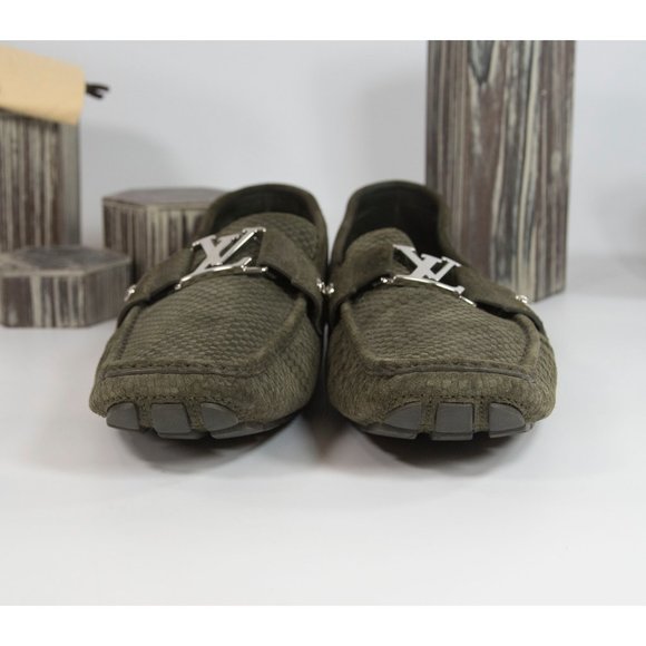 Louis Vuitton Monte Carlo Olive Suede Moccasins 12 - Picture 8 of 8